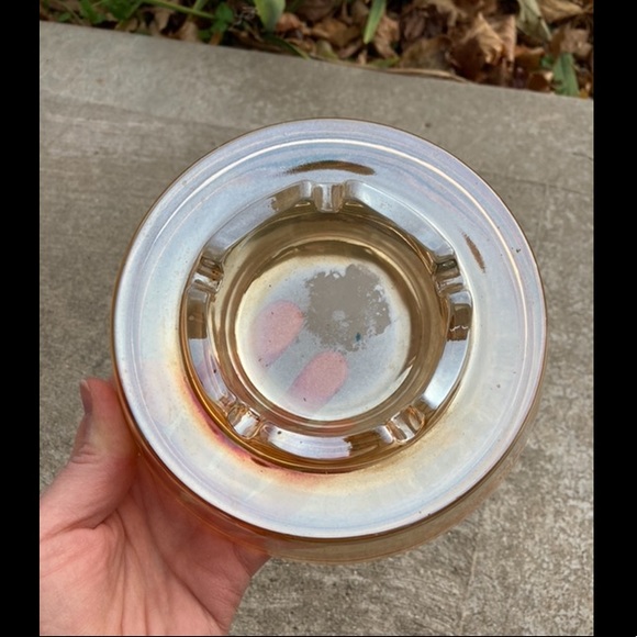 🤎 Antique vintage iridescent carnival glass ashtray - Picture 5 of 6